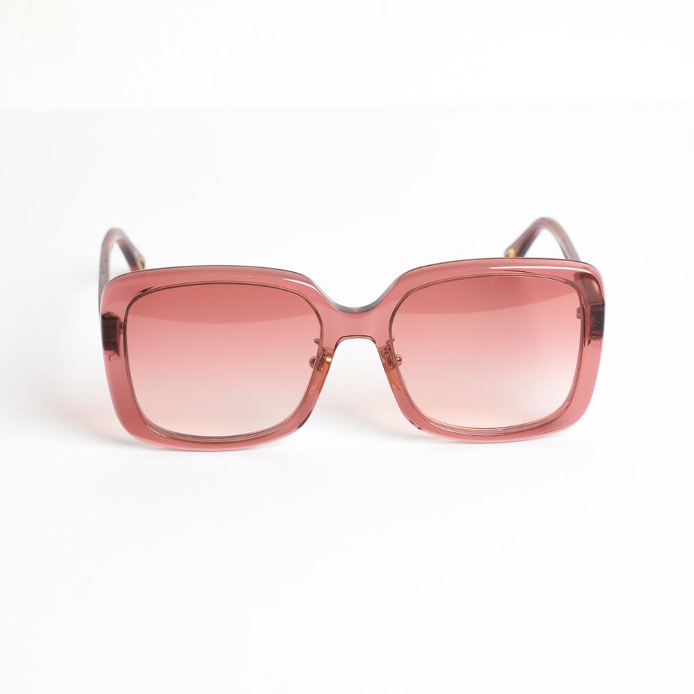 CHLOÉ Pink Oversized Tinted Rectangle Sunglasses